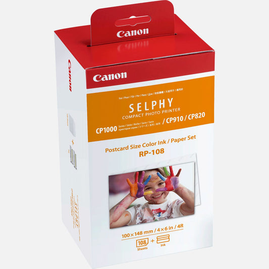 Canon RP-108 Colour Ink + Paper Set Postcard Size 108 Prints - 8568B001