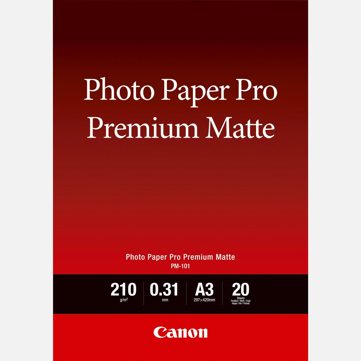 Canon PM-101 Premium Matte Photo Paper A3 - 20 Sheets Canon