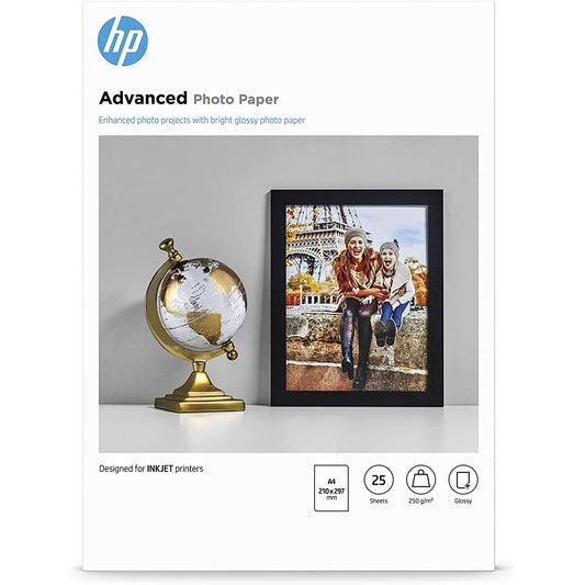 HP A4 Advanced Glossy Photo Paper - 25 Sheets Q5456A HP