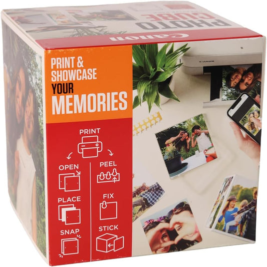 Canon Photo Cube and Frame + PP-201 5x5” Photo Paper Plus Glossy II (40 sheets) - Orange