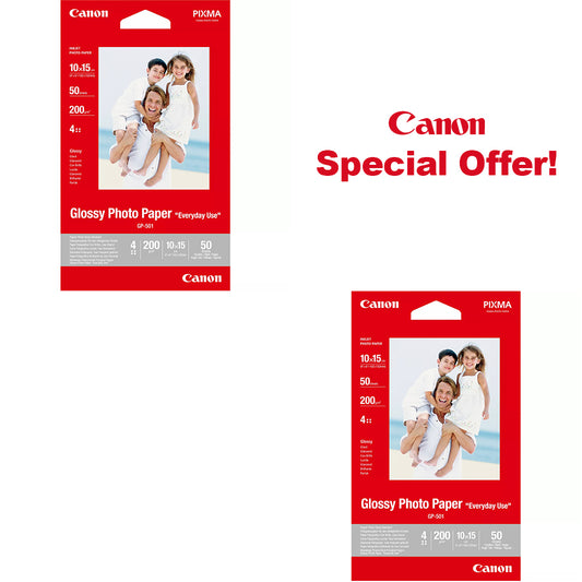 Canon GP-501 Glossy Photo Paper 4x6 - 100 Sheets BUNDLE DEAL Canon