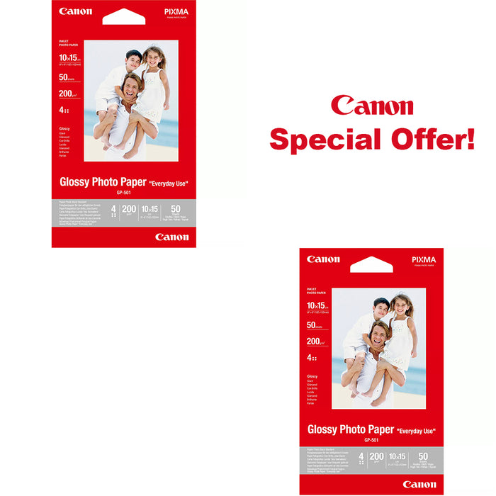 Canon GP-501 Glossy Photo Paper 4x6 - 100 Sheets BUNDLE DEAL | Cartridge King 