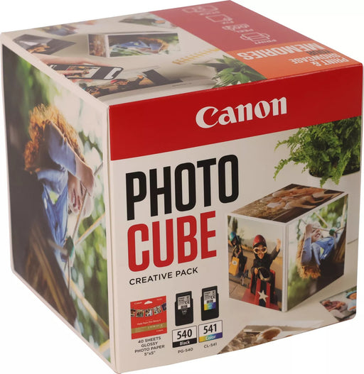 Canon Photo Cube with PG-540 + CL-541 Ink Cartridges + PP-201 5 x 5 Photo Paper Plus Glossy II (40 sheets) - Creative Pack, Orange | Cartridge King 