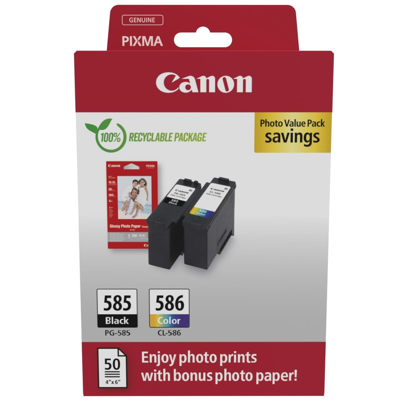 Canon PG-585/CL-586 Photo Value Pack incl 50 sheets of photo paper Canon