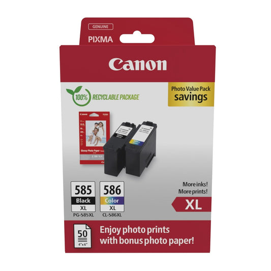 Canon PG-585XL/CL-586XL Photo Value Pack incl 50 sheets of photo paper - Cardboard