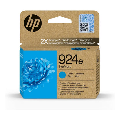 HP 924e EvoMore Cyan Original Ink Cartridge - 4K0U7NE