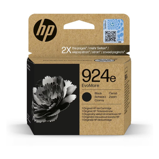 HP 924E EvoMore Black Original Ink Cartridge (P/N 4K0V0NE)