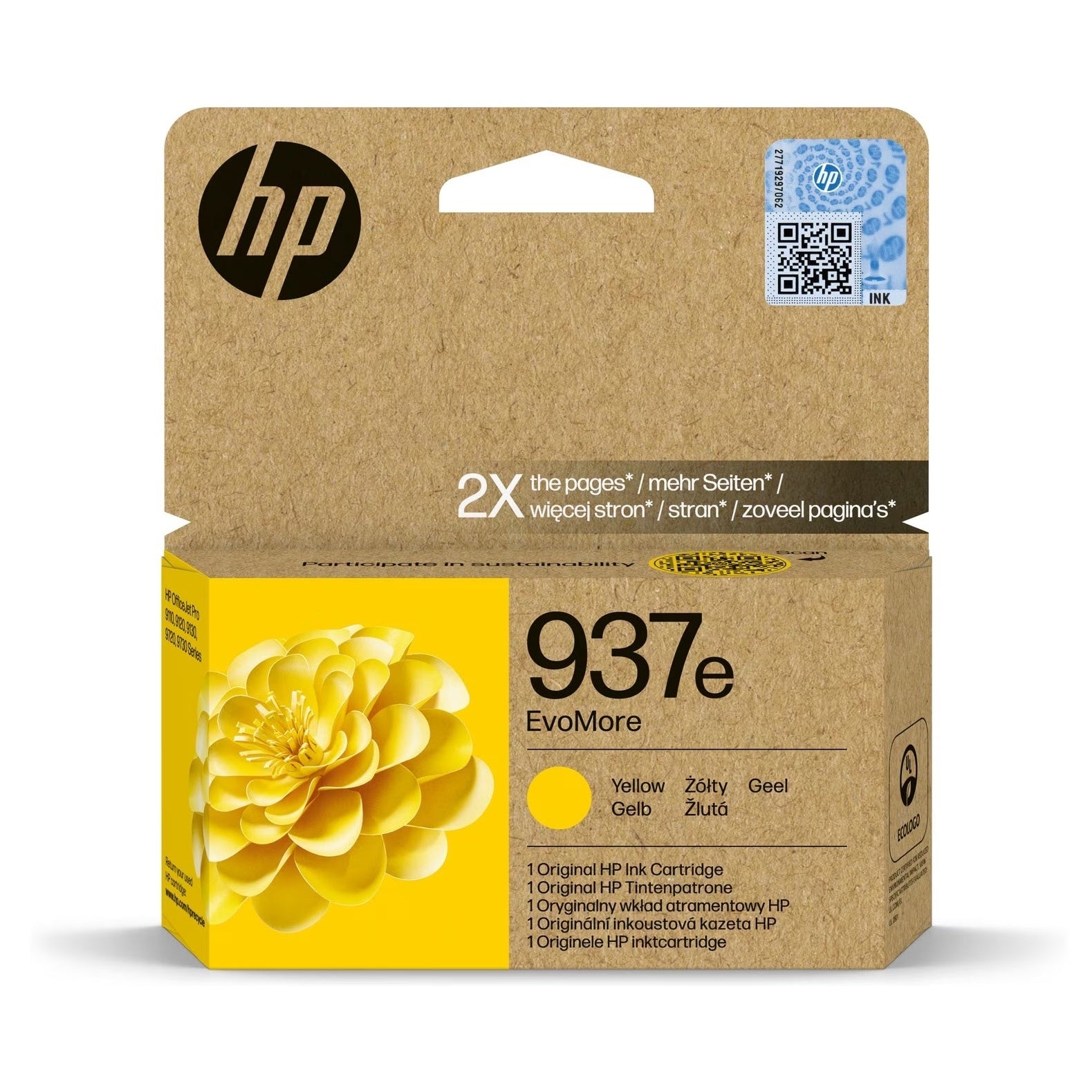 HP 937E EVOMORE YELLOW ORIGINAL INK CARTRIDGE HP