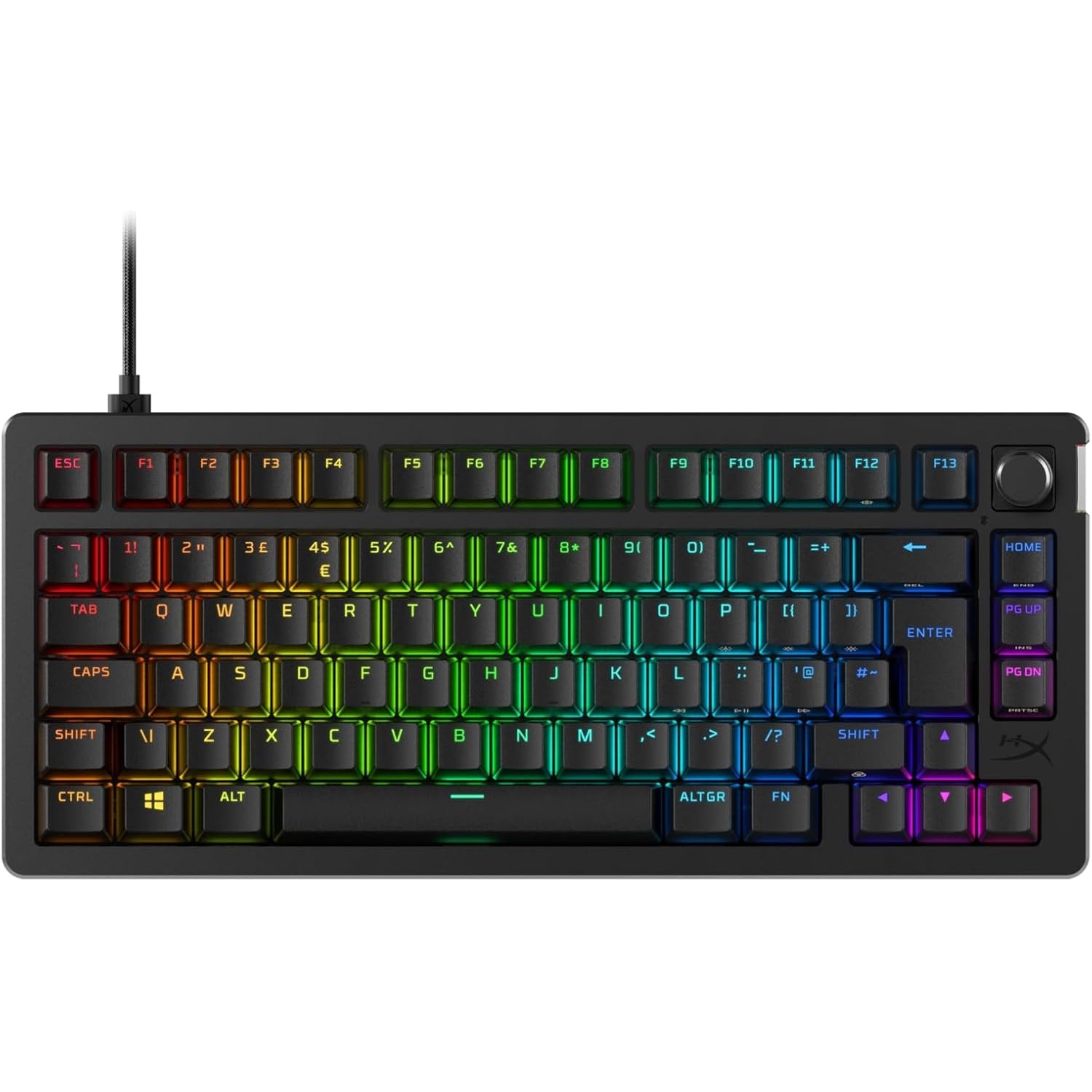 HyperX Alloy Rise 75 – Hot-Swappable Mechanical Gaming Keyboard, PC, Ambient Light Sensor, Gasket Mounted, Linear Switches