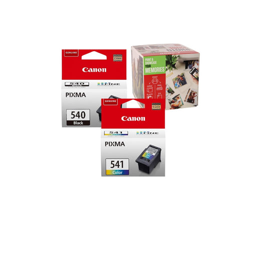 Canon PG-540 / CL-541 Ink Cartridges with Photocube (Green) Bundle