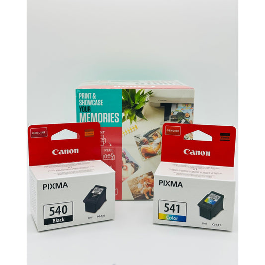 Canon PG-540 / CL-541 Ink Cartridges with Photocube Blue Bundle