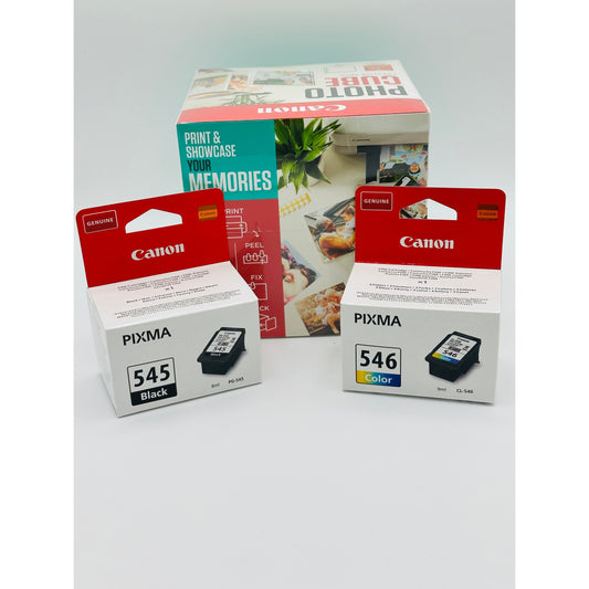 Canon PG-545 / CL-546 Ink Cartridges with Photocube Blue Bundle