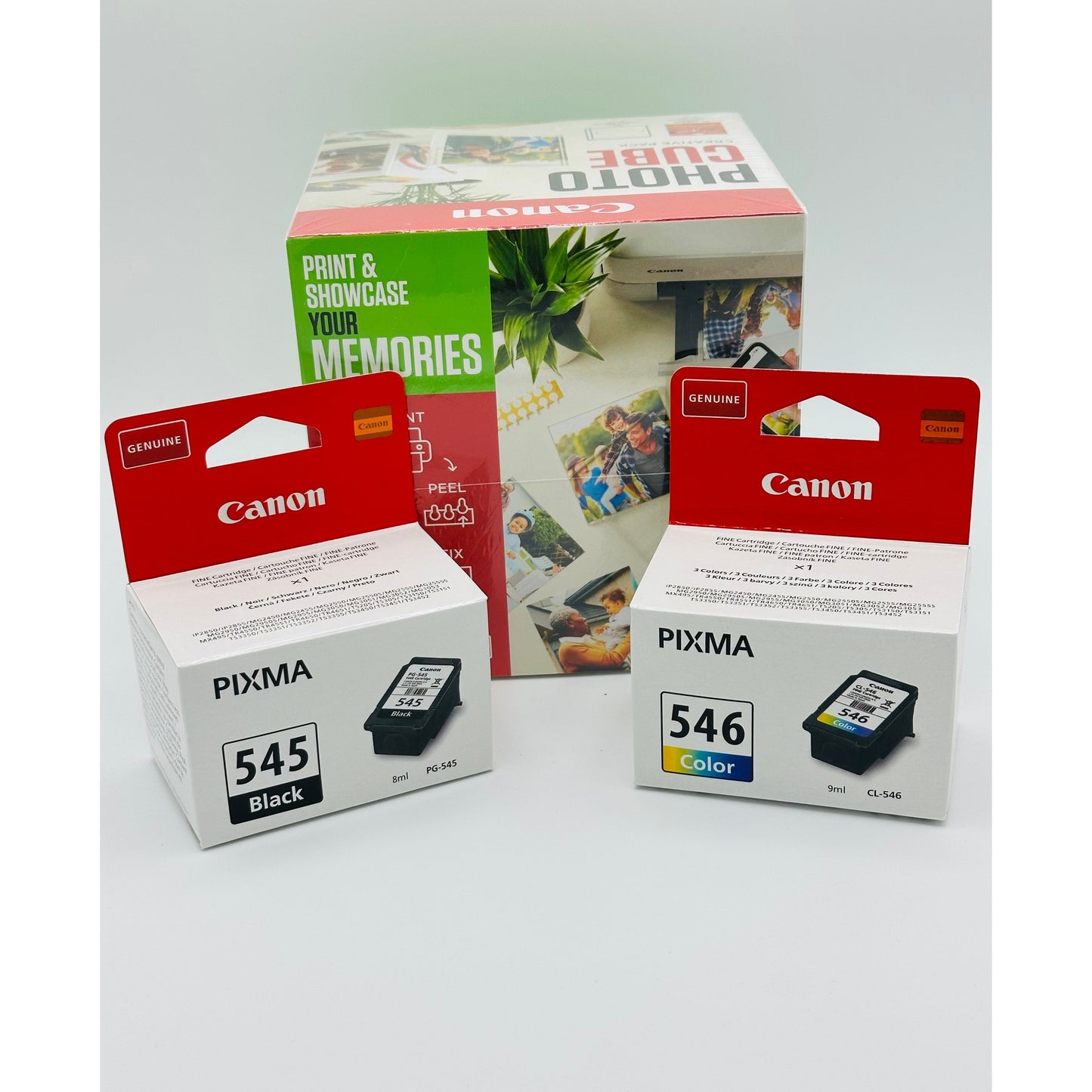 Canon PG-545 / CL-546 Ink Cartridges with Photocube Green Bundle