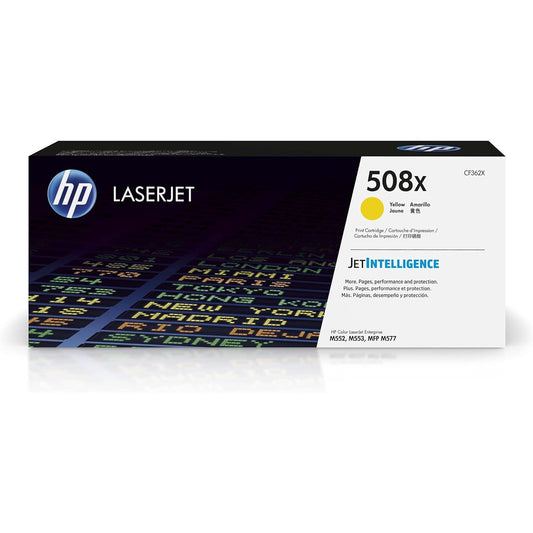 HP 508X High Yield Original LaserJet Toner Cartridge, Yellow, Single Pack