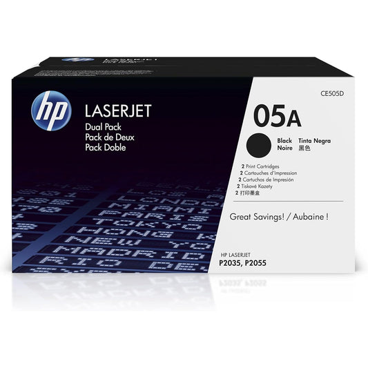 HP 05A Original LaserJet Toner Cartridges, Black, Multipack
