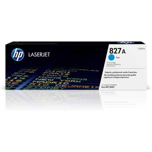 HP 827A Original LaserJet Toner Cartridge, Cyan, Single Pack