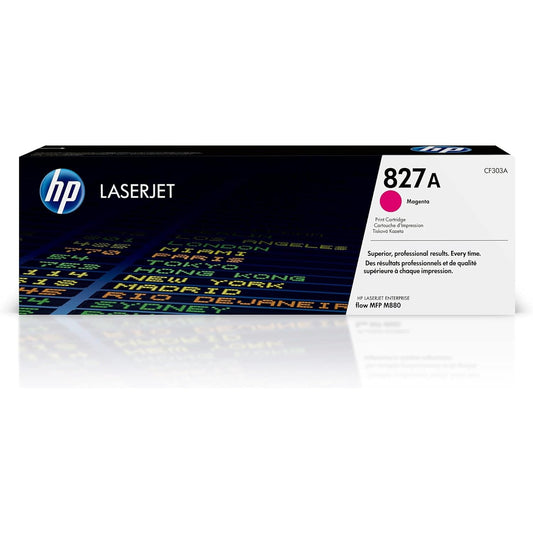 HP 827A Original LaserJet Toner Cartridge, Magenta, Single Pack