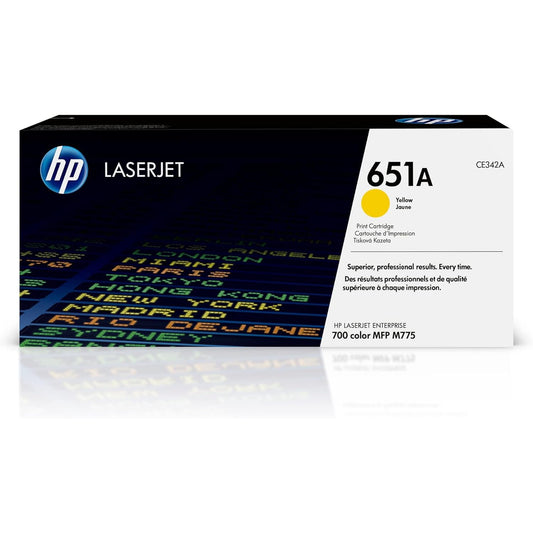 HP 651A Original LaserJet Toner Cartridge, Yellow, Single Pack