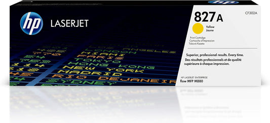 HP 827A Original LaserJet Toner Cartridge, Yellow, Single Pack