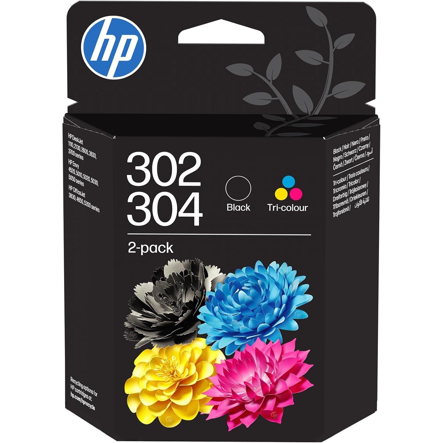 HP 302/304 Black & Tri-Color Original Ink Cartridge 2-Pack - B82L1AE