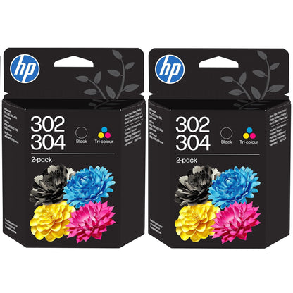 HP 302/304 Black & Tri-Color Original Ink Cartridge Combo, 2 Pack - B82L1AE
