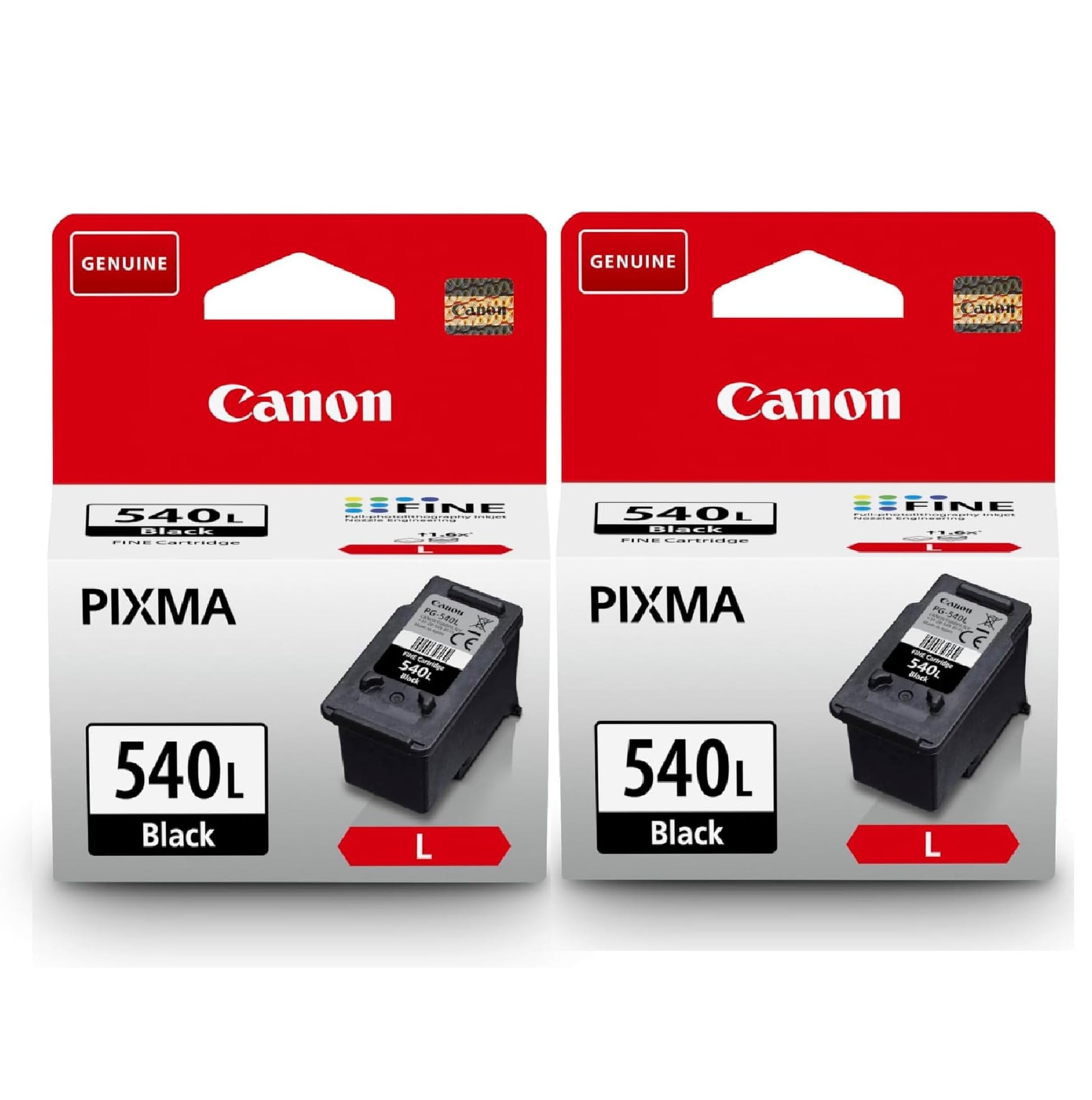 Canon PG-540L (LARGE) Black Printer Ink Cartridge 2 pack - 5224B001