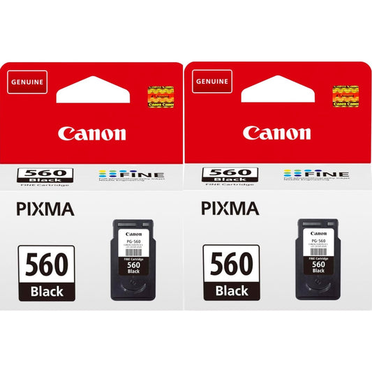Canon PG-560 Black Printer Ink Cartridge 2 pack - 3713C001