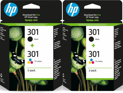 HP 301 Combo Black/Tri-colour Original Ink Cartridges x 2  - N9J72AE