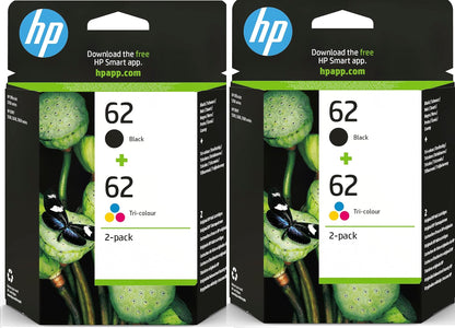 HP 62 Combo Black/Tri-colour Original Ink Cartridges 2 pack- N9J71AE