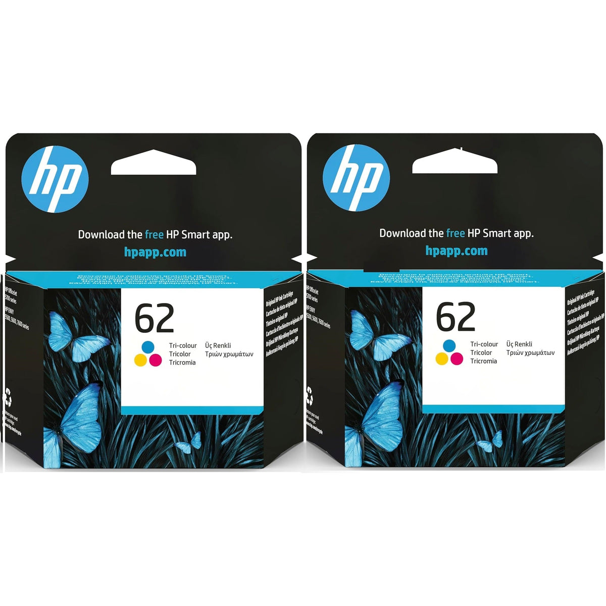 HP 62 Tri-colour Original Ink Cartridge 2 pack - C2P06AE