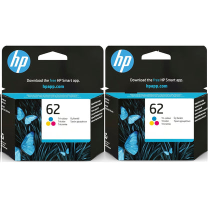 HP 62 Tri-colour Original Ink Cartridge 2 pack - C2P06AE