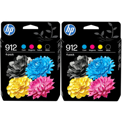 HP 912 4-pack Black/Cyan/Magenta/Yellow Original Ink Cartridges x 2 - 6ZC74AE