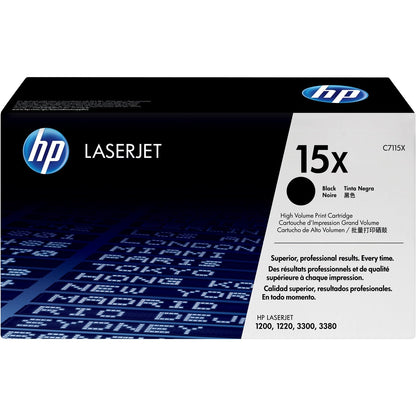 HP 15X High Yield Black Original LaserJet Toner Cartridge Page Yield 3500 C7115X HP