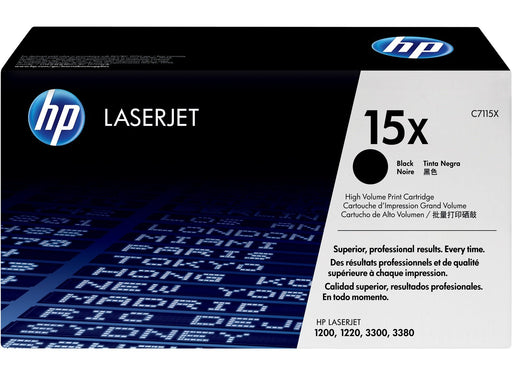 HP 15X High Yield Black Original LaserJet Toner Cartridge Page Yield 3500 (C7115X) | Cartridge King 