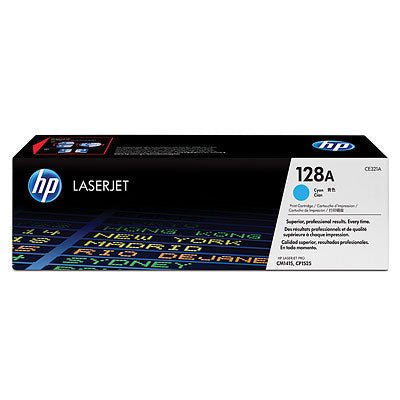 HP 128A Cyan Original LaserJet Toner Cartridge Page Yield 1300 CE321A HP