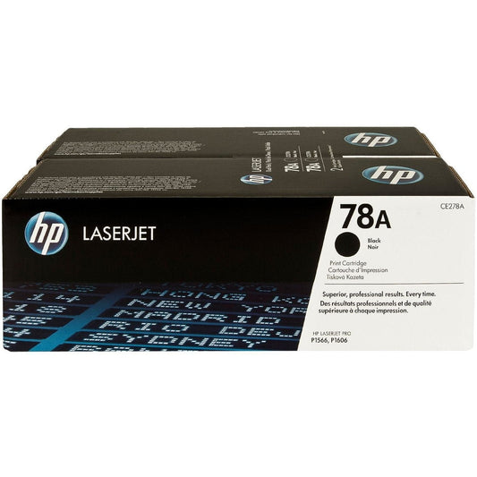 HP 78A 2-pack Black Original LaserJet Toner Cartridges Page Yield 2100 CE278AD HP