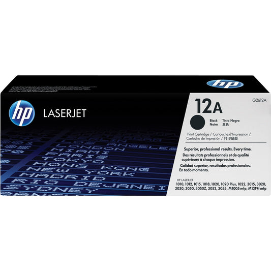 HP 12A Black Original LaserJet Toner Cartridge Page Yield 2000 Q2612A HP