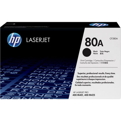 HP 80A Black Original LaserJet Toner Cartridge Page Yield 2560 CF280A HP