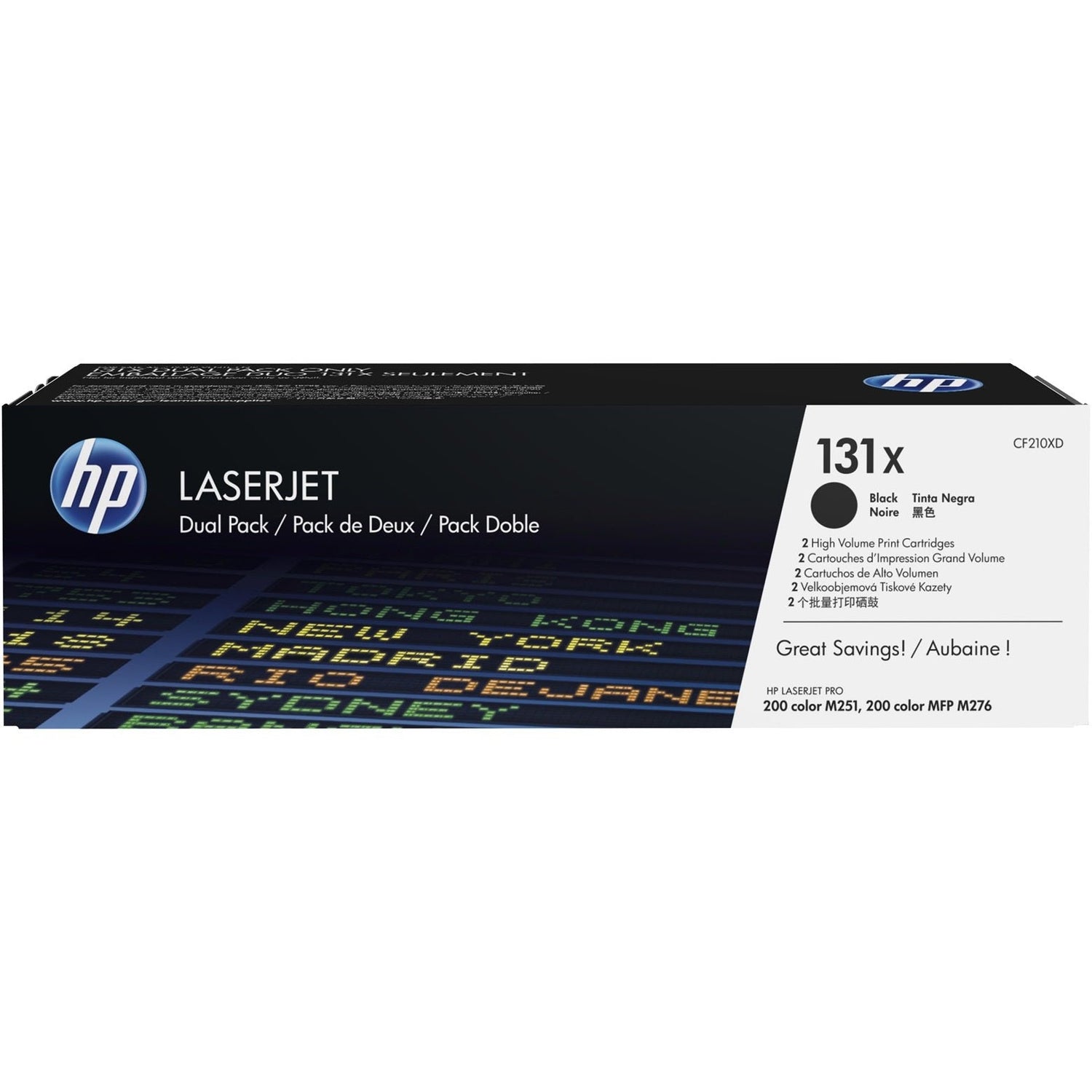 HP 131X 2-pack High Yield Black Original LaserJet Toner Cartridges Page Yield 2400 CF210XD HP