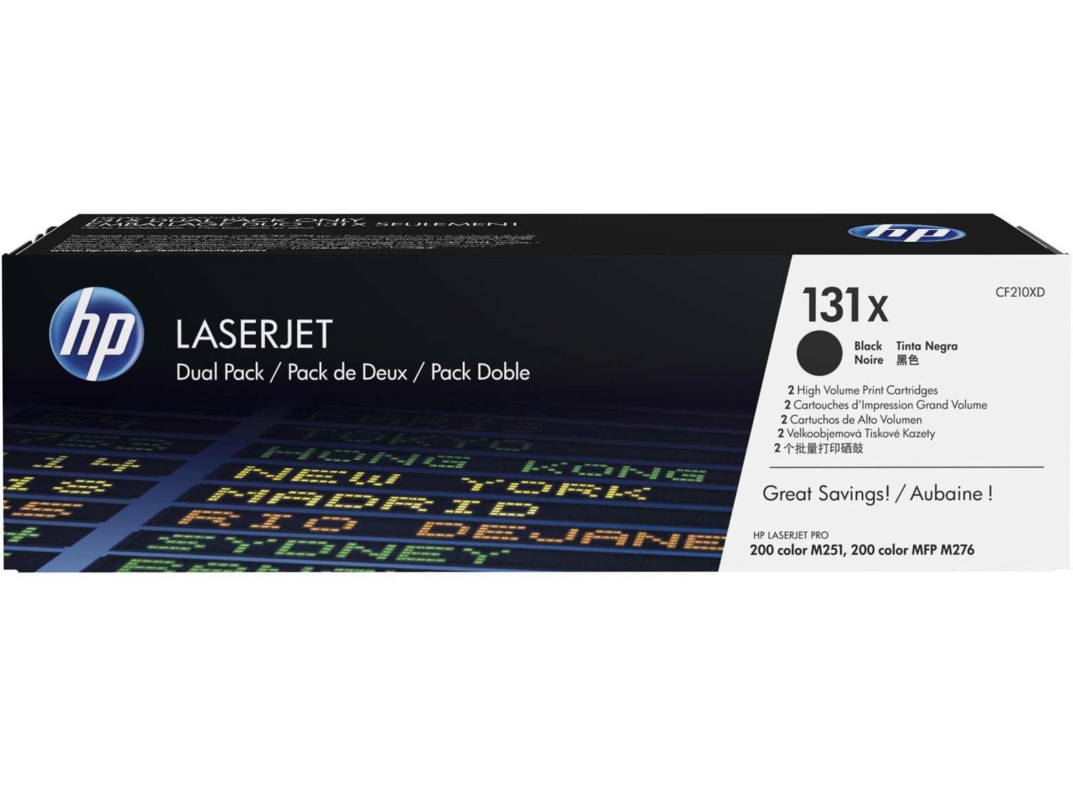 HP 131X 2-pack High Yield Black Original LaserJet Toner Cartridges Page Yield 2400 (CF210XD) | Cartridge King 