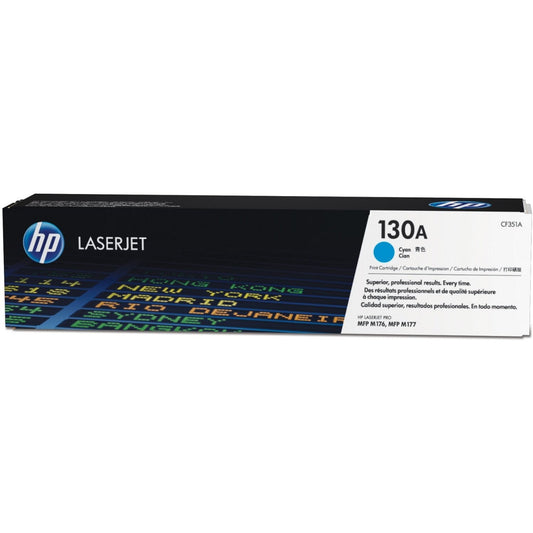 HP 130A Cyan Original LaserJet Toner Cartridge Page Yield 1000 CF351A HP