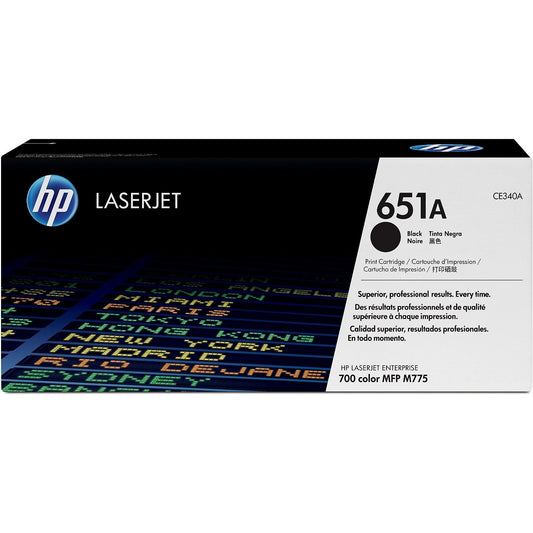 HP 651A Black Original LaserJet Toner Cartridge Page Yield 13.5K CE340A HP