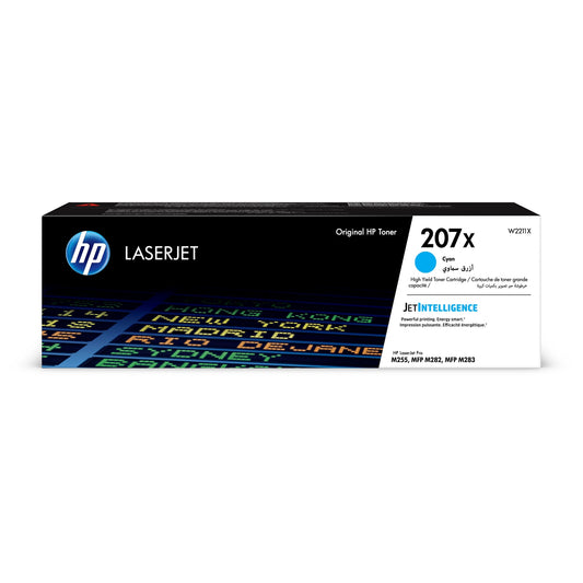 HP 207X High Yield Cyan Original LaserJet Toner Cartridge Page Yield 2450 W2211X HP